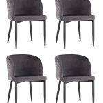 Стул Оскар велюр серый 4 шт