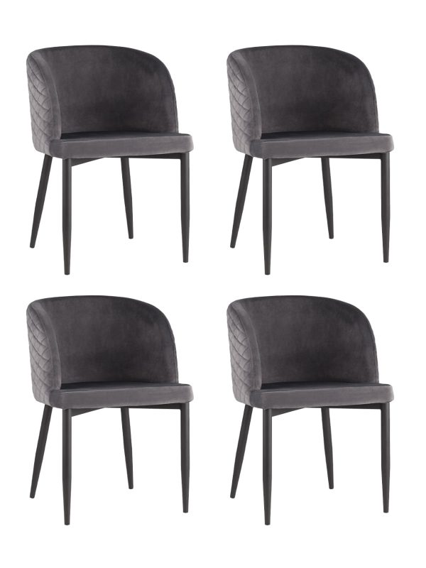 Стул Оскар велюр серый 4 шт
