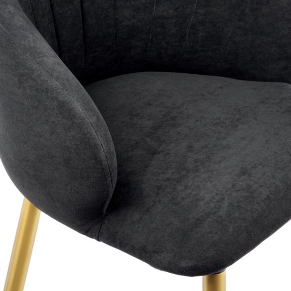 Стул Paola графит, матовое золото, на поворотном механизме — изображение 5