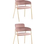 Стул Полин велюр розовый 2 шт