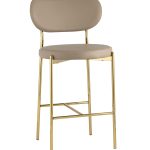 Стул полубарный Барбара экокожа бежевая золотые ножки