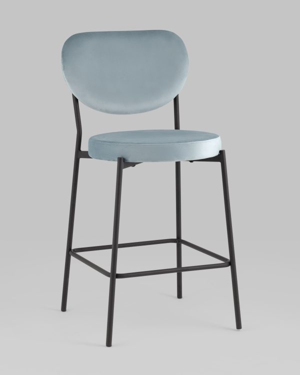 Стул полубарный Барбара NEW велюр серо-голубой — изображение 2