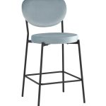 Стул полубарный Барбара NEW велюр серо-голубой