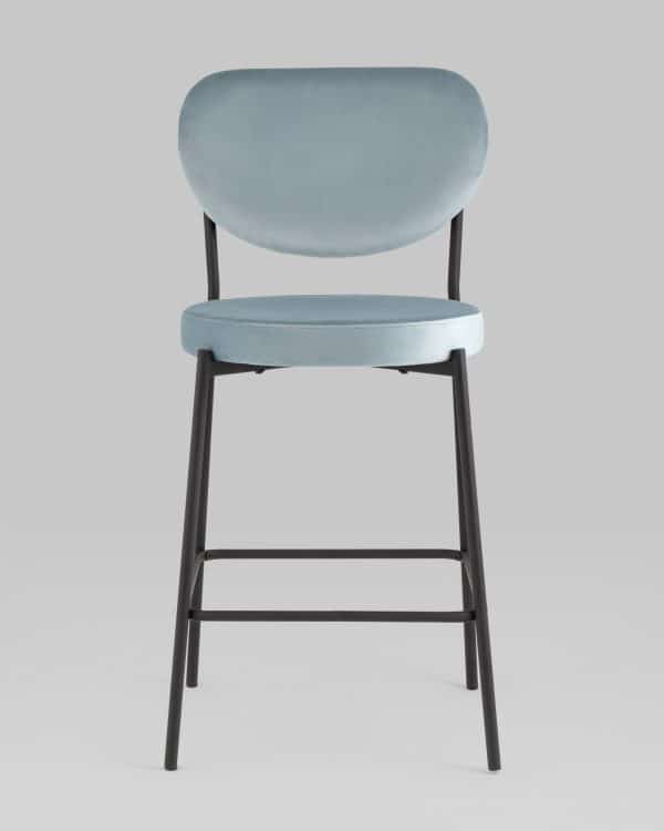 Стул полубарный Барбара NEW велюр серо-голубой — изображение 3