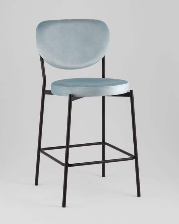 Стул полубарный Барбара NEW велюр серо-голубой NC — изображение 2