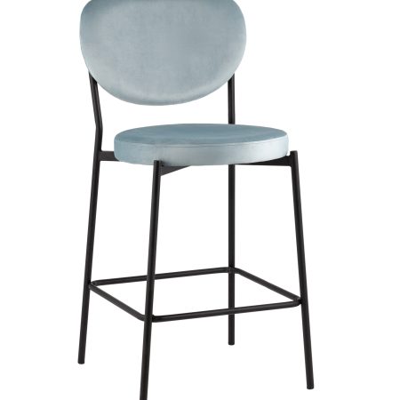 Стул полубарный Барбара NEW велюр серо-голубой NC