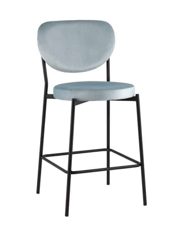 Стул полубарный Барбара NEW велюр серо-голубой NC