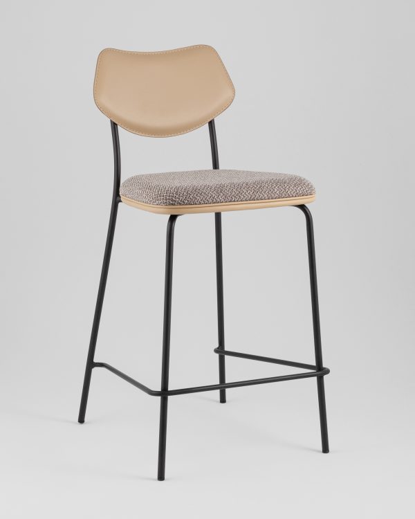 Стул полубарный Casey серо-коричневый с бежевой экокожей — изображение 2