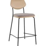 Стул полубарный Casey серо-коричневый с бежевой экокожей