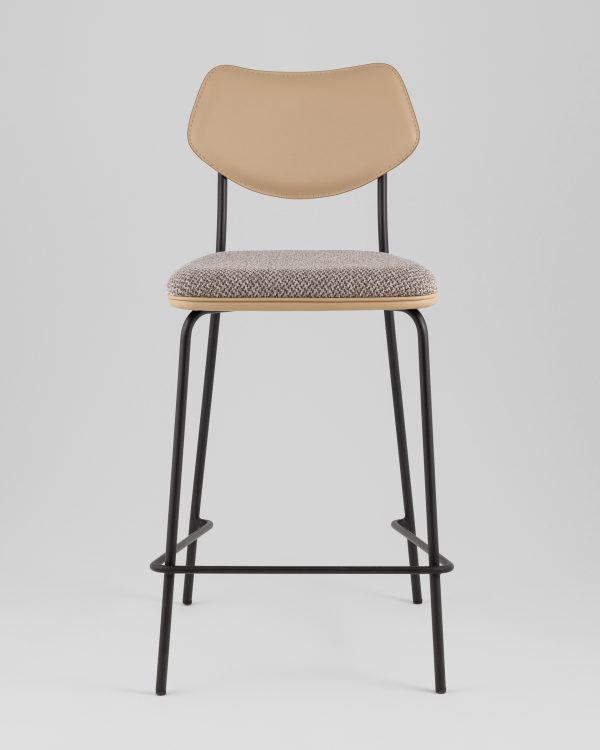 Стул полубарный Casey серо-коричневый с бежевой экокожей — изображение 3