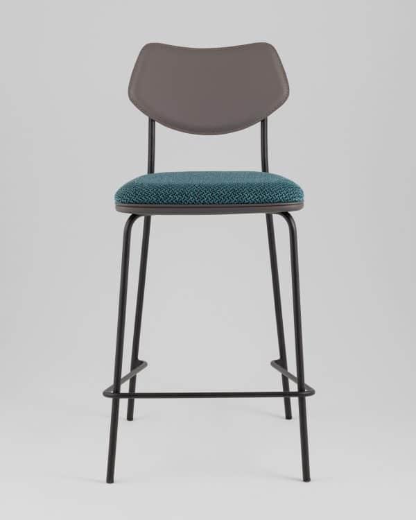 Стул полубарный Casey темно-бирюзовый с серой экокожей — изображение 3