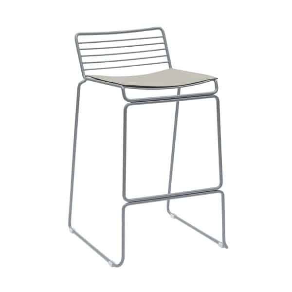 Стул полубарный Danny серый с подушкой — изображение 2