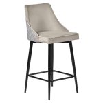 Стул полубарный Dave латте с жаккардом