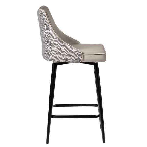 Стул полубарный Dave латте с жаккардом, с поворотным механизмом — изображение 3