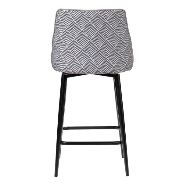 Стул полубарный Dave серый с жаккардом, с поворотным механизмом — изображение 4