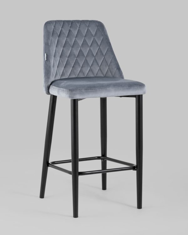 Стул полубарный Диего велюр серый — изображение 2