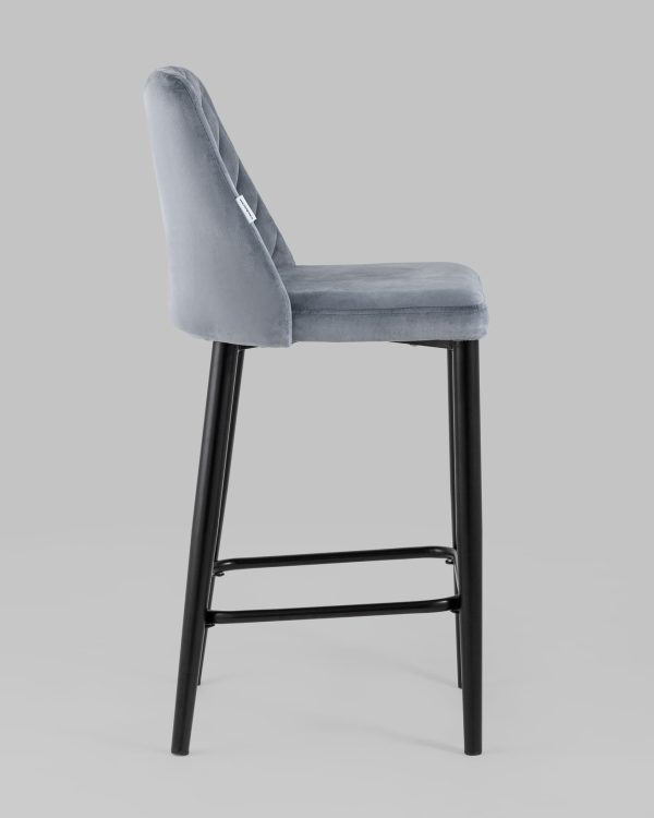 Стул полубарный Диего велюр серый — изображение 3