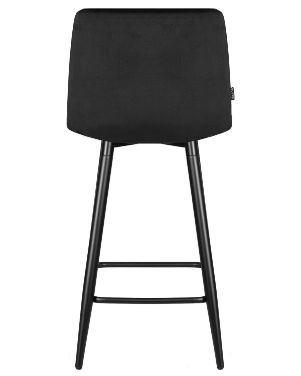 Стул полубарный DOBRIN OLIVIA, черные матовые ножки, черный велюр (108-77) — изображение 5