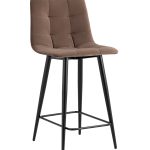 Стул полубарный Джанго велюр коричневый высота сиденья 60 см