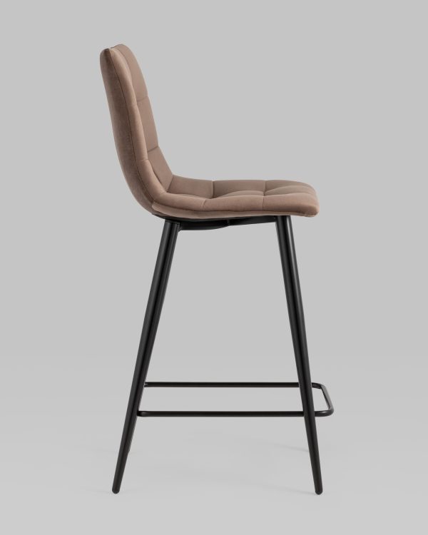 Стул полубарный Джанго велюр коричневый высота сиденья 60 см — изображение 3