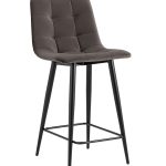 Стул полубарный Джанго велюр пепельно-серый высота сиденья 60 см