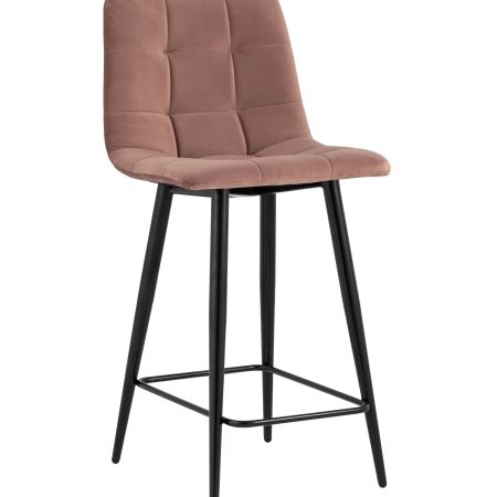 Стул полубарный Джанго велюр пыльно-розовый высота сиденья 60 см