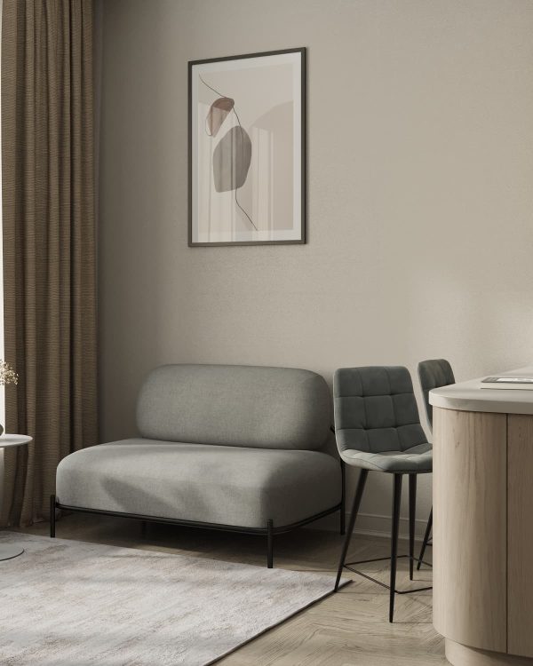 Стул полубарный Джанго велюр серый высота сиденья 60 см — изображение 3