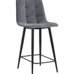 Стул полубарный Джанго велюр тёмно-серый высота сиденья 60 см