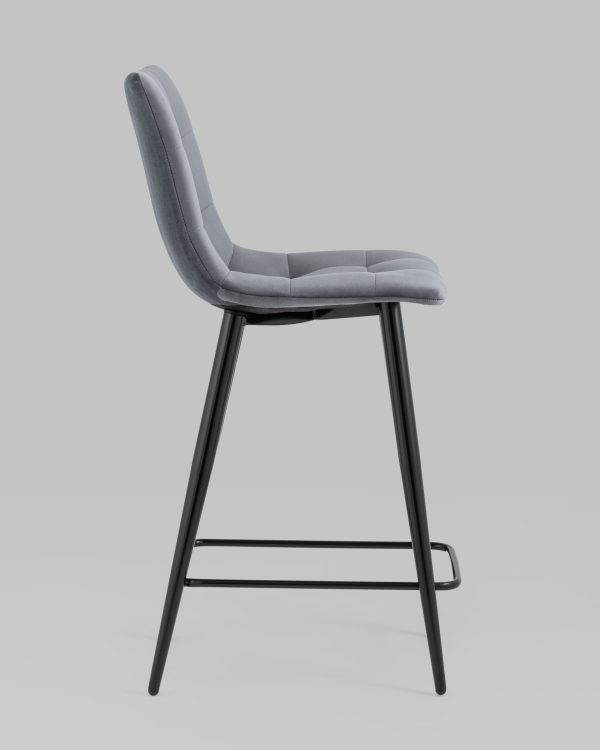 Стул полубарный Джанго велюр тёмно-серый высота сиденья 60 см — изображение 3