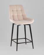 Стул полубарный Флекс с поворотным механизмом велюр бежевый — изображение 2