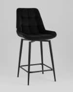 Стул полубарный Флекс с поворотным механизмом  велюр черный — изображение 2