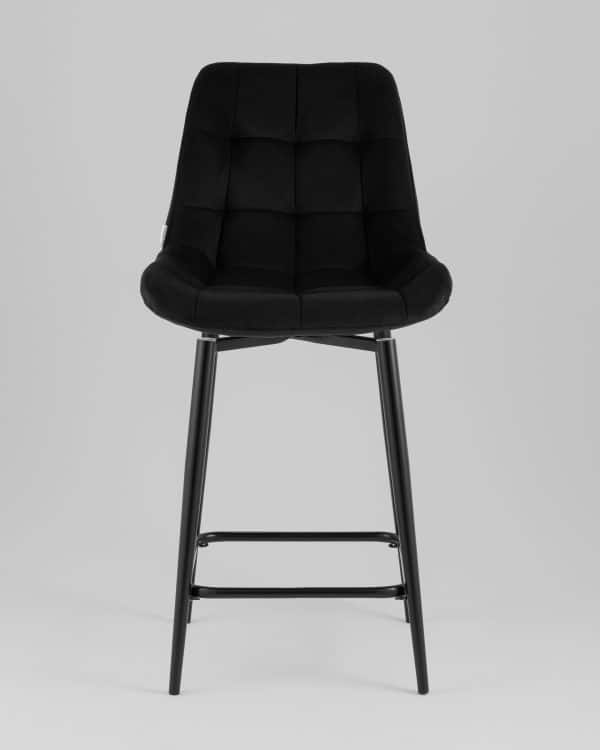 Стул полубарный Флекс с поворотным механизмом  велюр черный — изображение 3