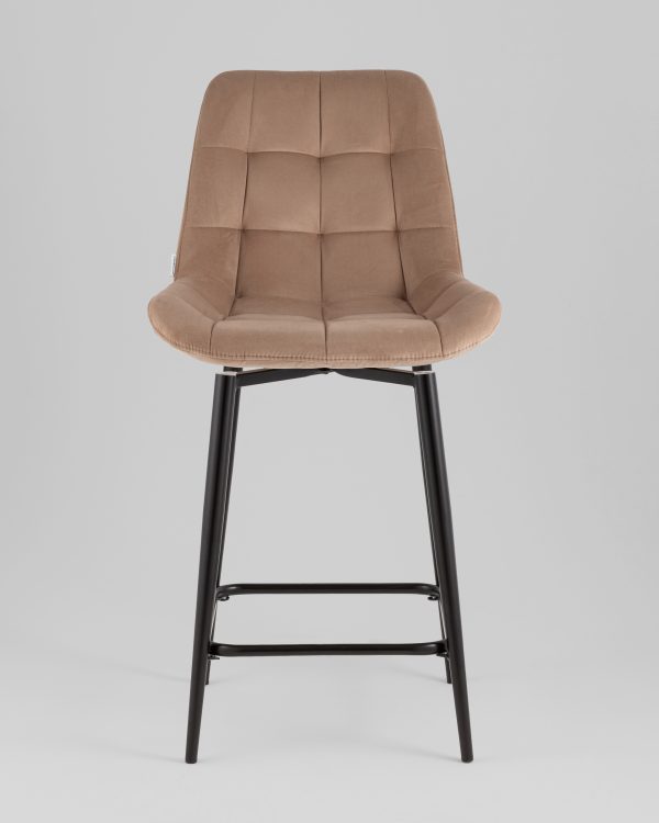 Стул полубарный Флекс с поворотным механизмом велюр капучино — изображение 3