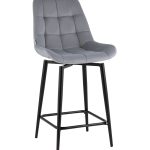 Стул полубарный Флекс с поворотным механизмом велюр велютто серый