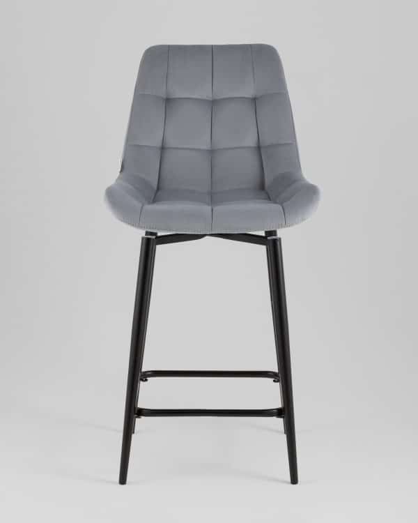 Стул полубарный Флекс с поворотным механизмом велюр велютто серый — изображение 3