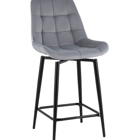 Стул полубарный Флекс с поворотным механизмом велюр велютто серый