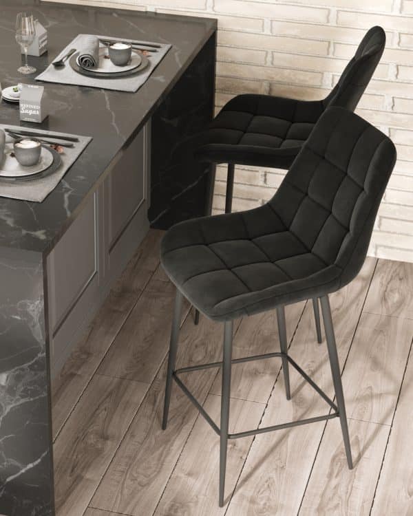 Стул полубарный Флекс велюр черный — изображение 3