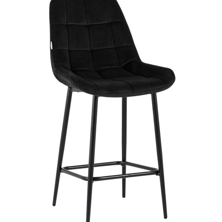 Стул полубарный Флекс велюр черный