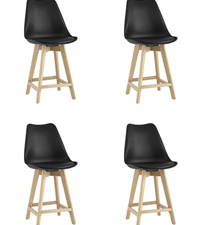 Стул полубарный Frankfurt черный 4 шт.