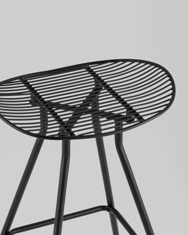 Стул полубарный Jerry черный с коричневой подушкой — изображение 2