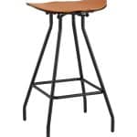 Стул полубарный Jerry черный с коричневой подушкой