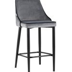 Стул полубарный Коби велюр серый