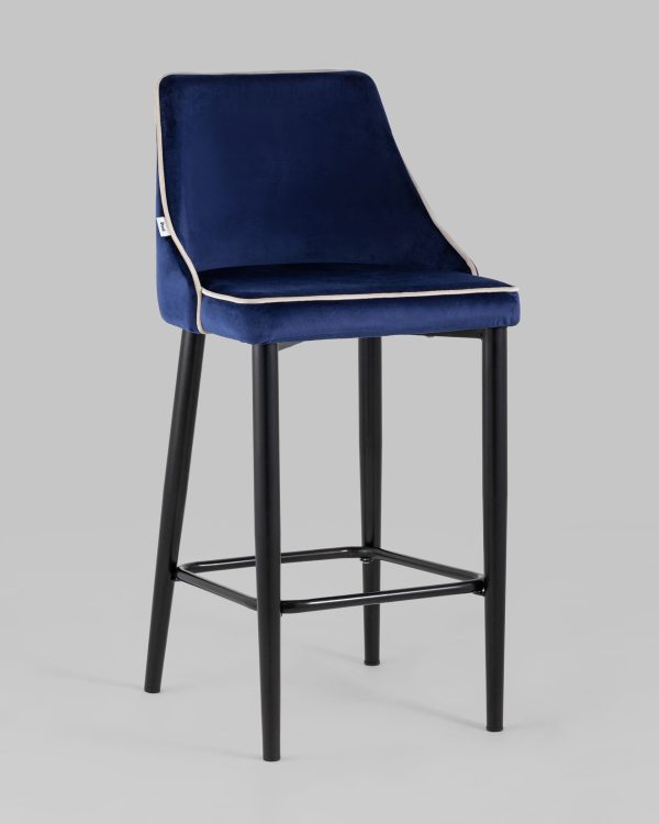 Стул полубарный Коби велюр синий — изображение 2