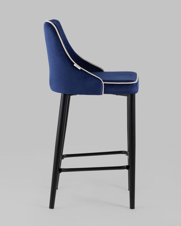 Стул полубарный Коби велюр синий — изображение 3