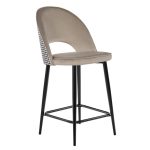Стул полубарный Leo латте с жаккардом