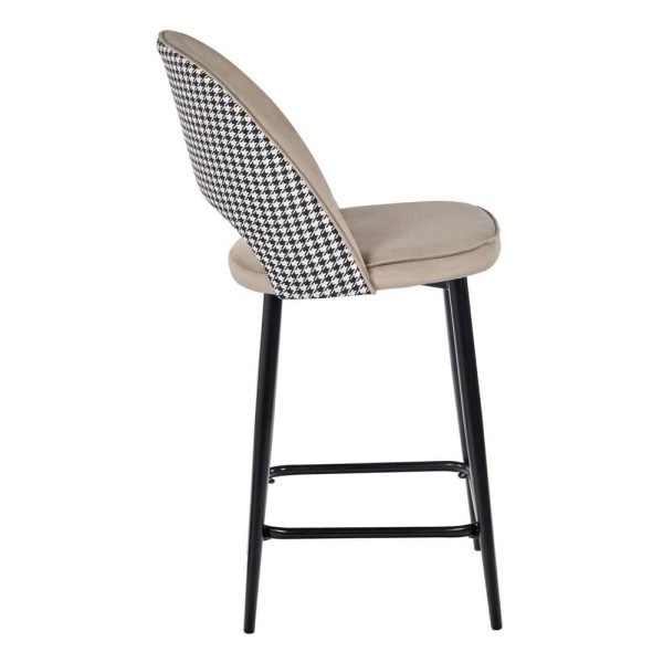 Стул полубарный Leo латте с жаккардом, поворотный механизм — изображение 4