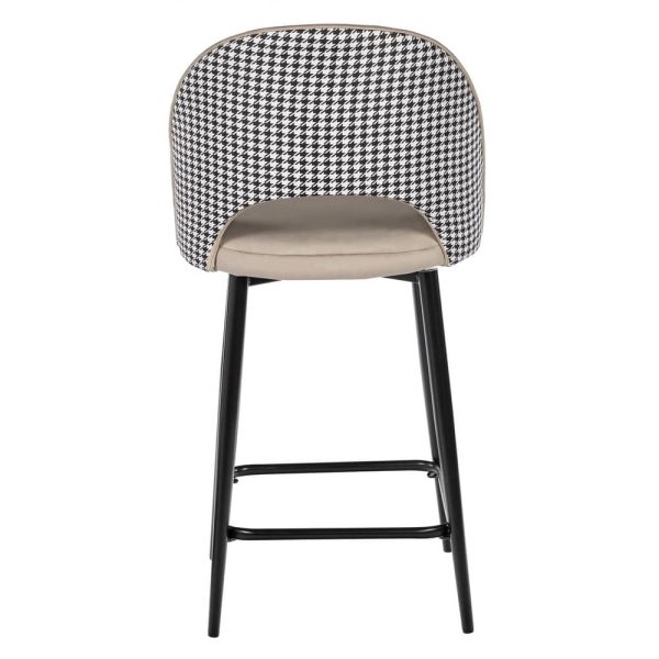 Стул полубарный Leo латте с жаккардом, поворотный механизм — изображение 5