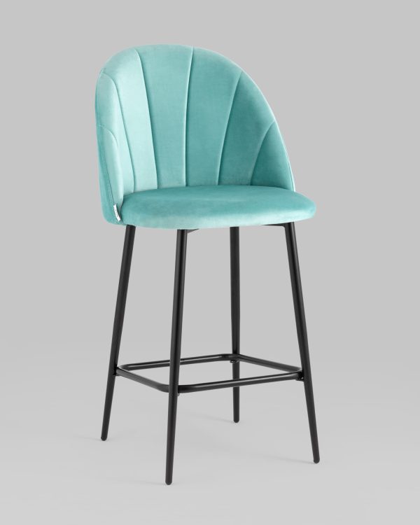 Стул полубарный Логан NEW велюр пыльно-голубой — изображение 2