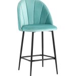 Стул полубарный Логан NEW велюр пыльно-голубой