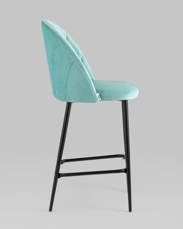 Стул полубарный Логан NEW велюр пыльно-голубой — изображение 3